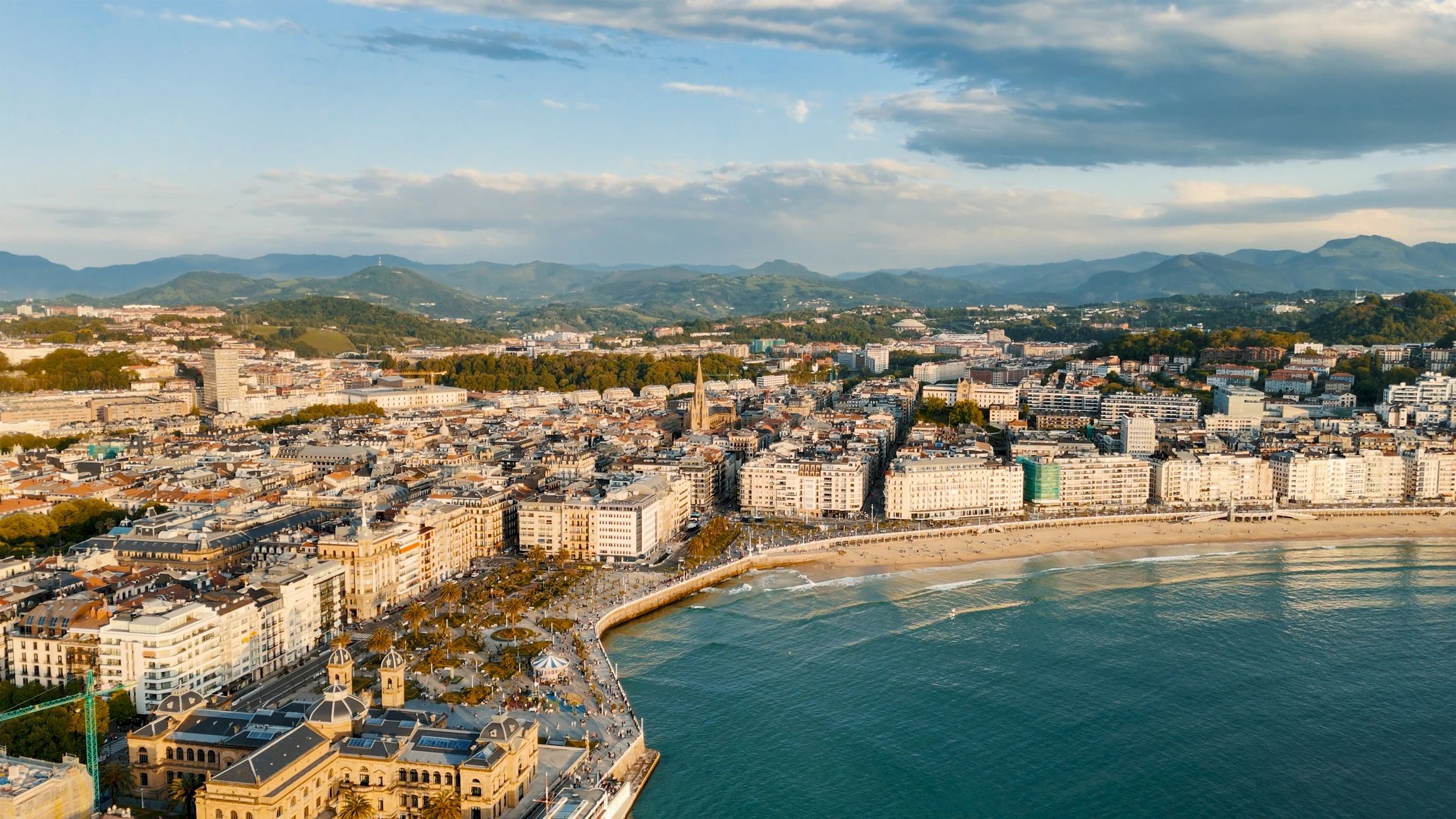 San Sebastian old town aerial view