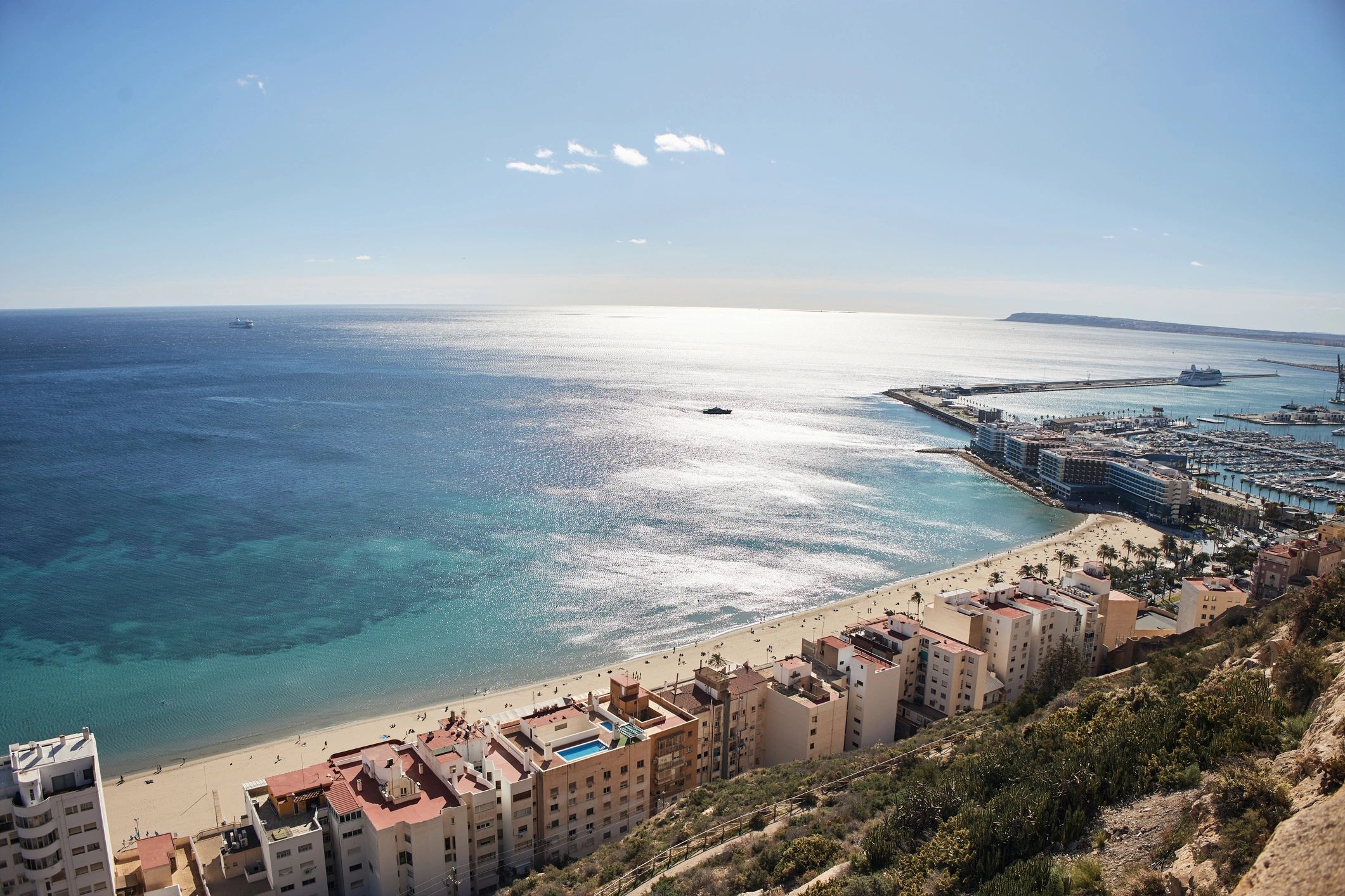 Alicante coastline and city beach